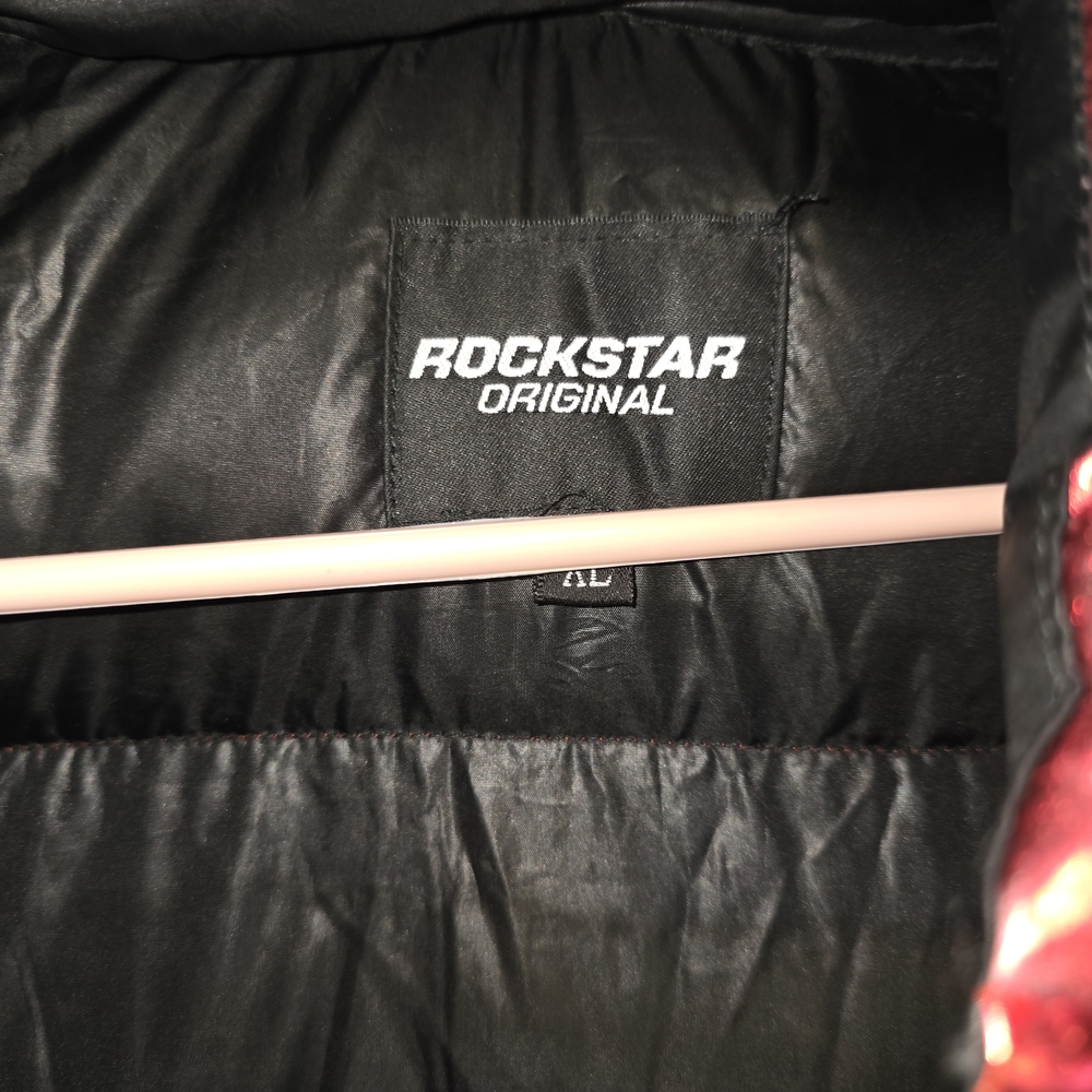 Rockstar Original Men's Shiny Red and Black Puffer Jacket - Picture 7 of 7